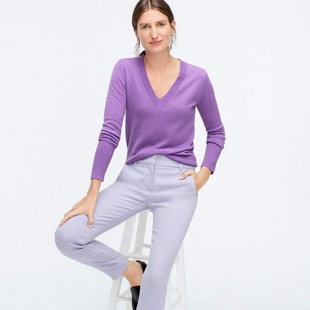 J. Crew Purple V-Neck Sweater
